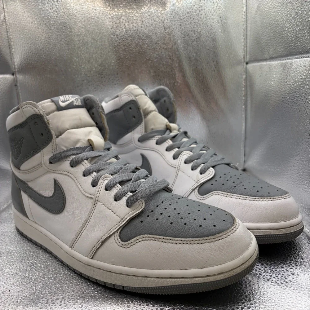 Size 11.5 Air Jordan 1 Retro High OG‎ Stealth White Gray Mens Shoes 555088-037